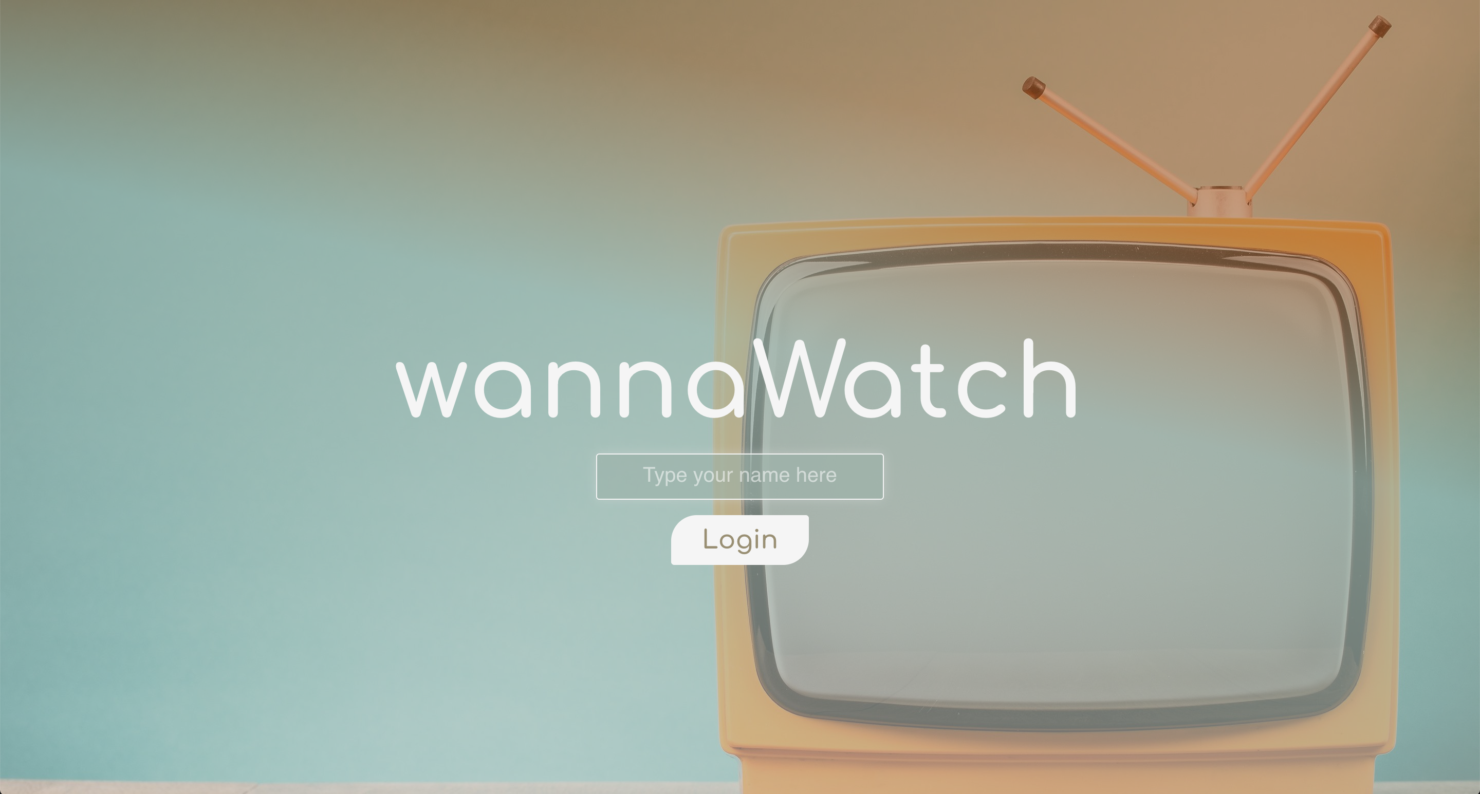homepage of wannaWatch app